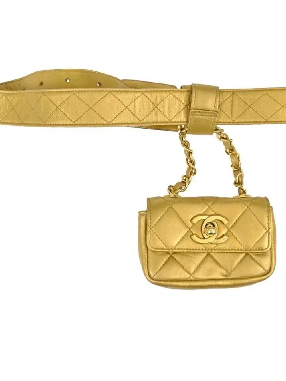 Chanel Gold Lambskin Waist Bum Bag #80/32 RQ04193